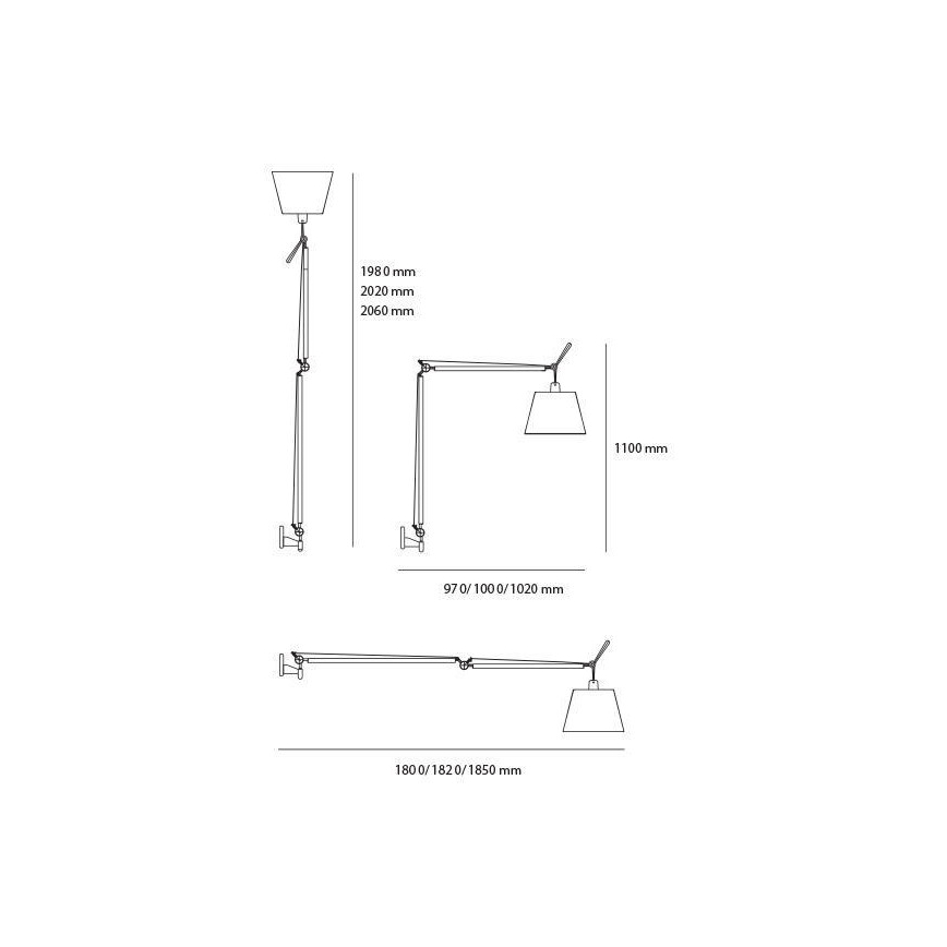 Artemide - Lampada da terra TOLOMEO MEGA 1xE27/150W/230V