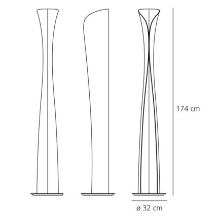 Artemide AR 1368010A - Lampada da terra dimmerabile CADMO 1xR7s/230W/230V + 1xE27/60W