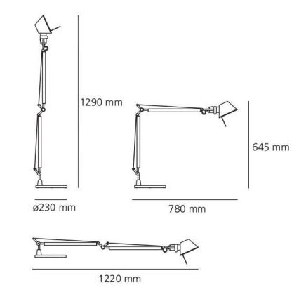 Artemide AR A001000+AR A004030 COMPLETO- Lampada da tavolo TOLOMEO 1xE27/70W/230V