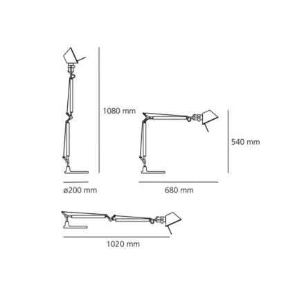 Artemide AR A005910+AR A008600 COMPLETO - Lampada da tavolo TOLOMEO MINI 1xE27/70W/230V