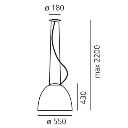 Artemide AR A242100 - Lampadario a sospensione NUR 1xE27/205W/230V