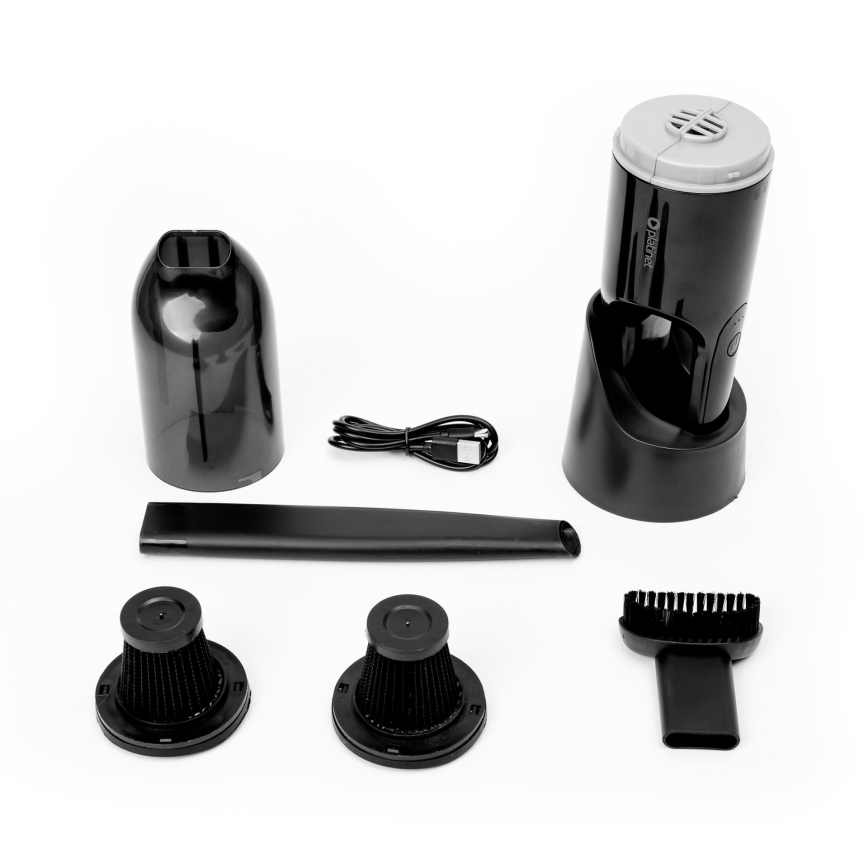 Aspiratore portatile ricaricabile per auto 75W/2000 mAh nero