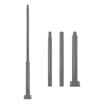 Asta metallica per palo d'illuminazione esterna BASE 3 m grigia