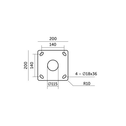 Asta metallica per palo d'illuminazione esterna BASE 3 m grigia