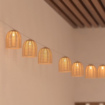 Atmosphera - Catena decorativa solare a LED AIA 10xLED 3,35 m IP44 bianco caldo 1500 mAh