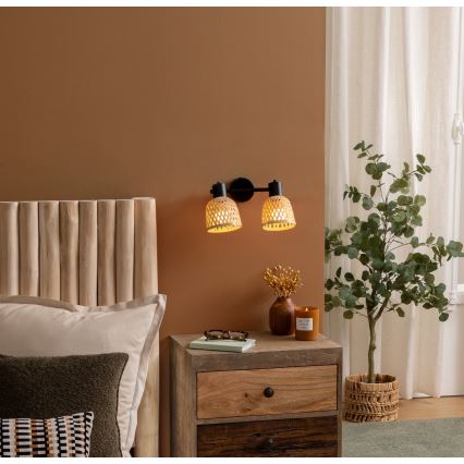 Atmosphera - Lampada a soffitto LIO 2xE27/25W/230V in bambù