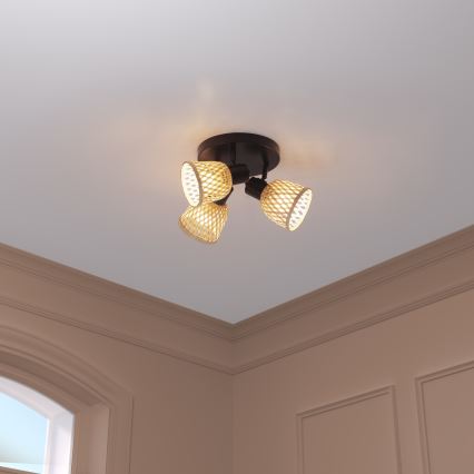 Atmosphera - Lampada a soffitto LIO 3xE27/25W/230V in bambù