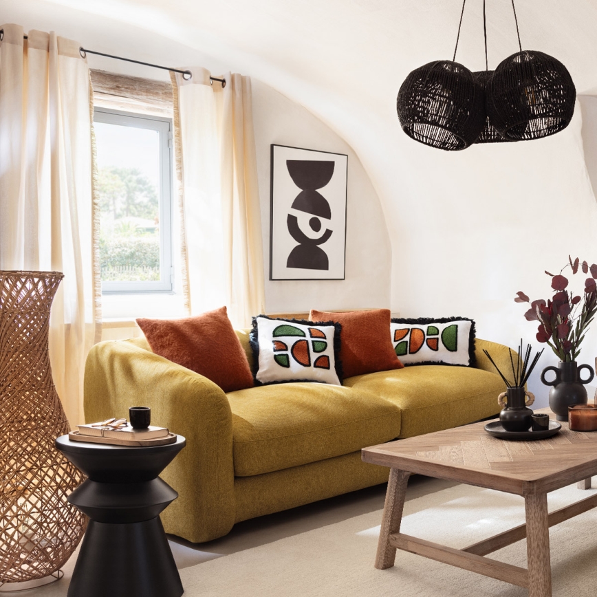 Atmosphera - Lampada con piedistallo ELOISE 1xE27/40W/230V rattan