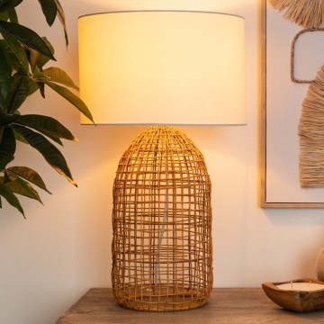 Atmosphera - Lampada da tavolo KARLA 1xE27/25W/230V rattan