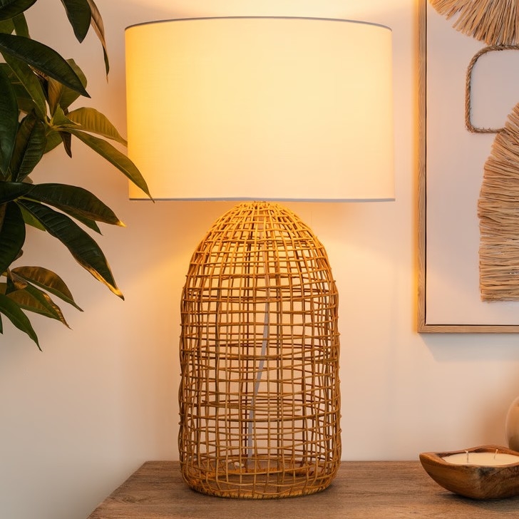 Atmosphera - Lampada da tavolo KARLA 1xE27/25W/230V rattan