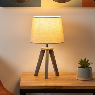 Atmosphera - Lampada da tavolo MINI 1xE14/25W/230V pino/beige