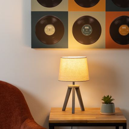Atmosphera - Lampada da tavolo MINI 1xE14/25W/230V pino/beige
