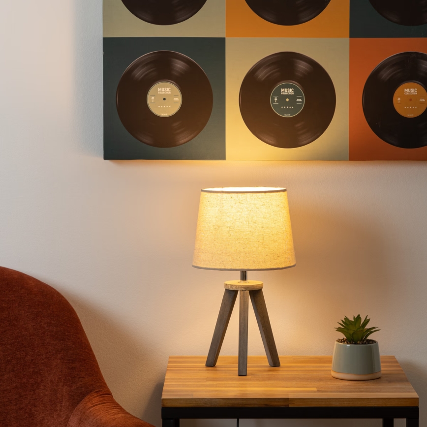 Atmosphera - Lampada da tavolo MINI 1xE14/25W/230V pino/beige