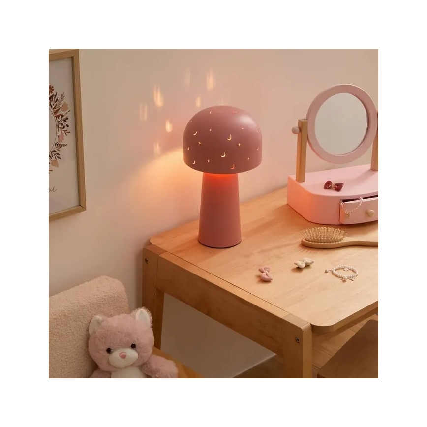 Atmosphera - Lampada da tavolo per bambini STARRY MUSHROOM 1xE14/25W/230V rosa