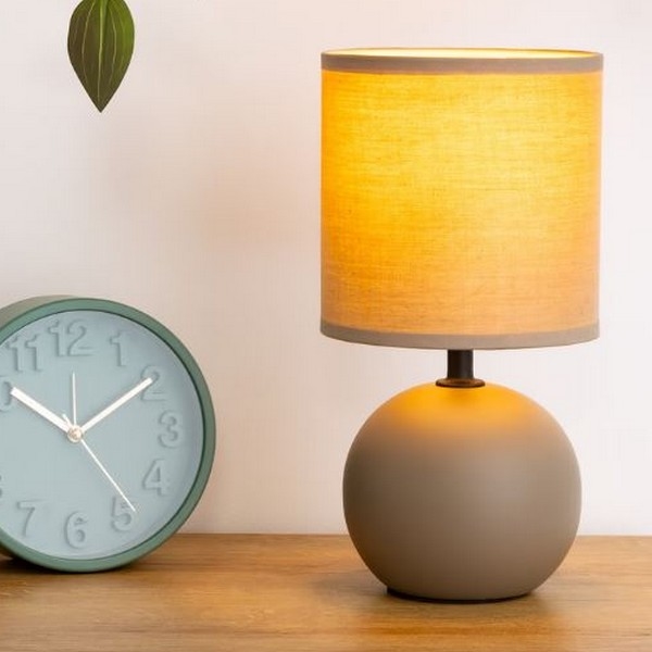 Atmosphera - Lampada da tavolo TIMÉO 1xE14/60W/230V taupe/color crema