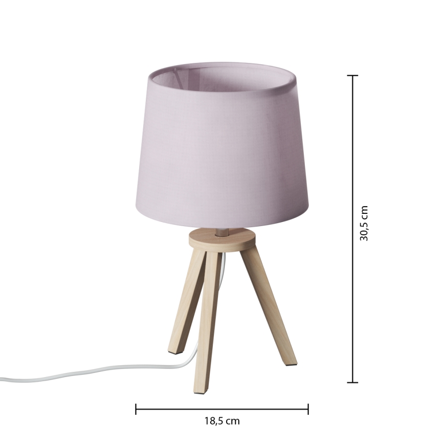 Atmosphera - Lampada da tavolo TRIPOD 1xE14/40W/230V pino/rosa