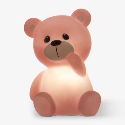 Atmosphera - Lampada notturna a LED per bambini TEDDY LED/3xLR44 rosa