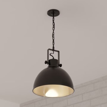 Atmosphera - Lampadario a sospensione con catena BASALT 1xE27/25W/230V nero