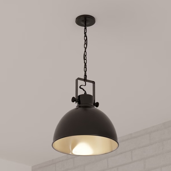 Atmosphera - Lampadario a sospensione con catena BASALT 1xE27/25W/230V nero