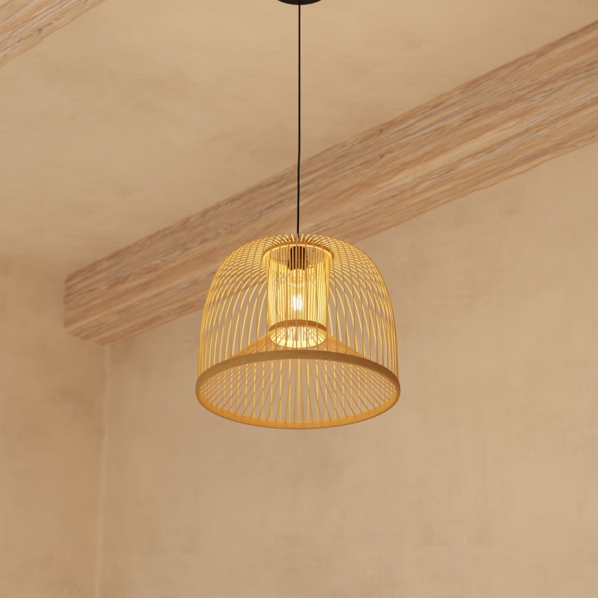 Atmosphera - Lampadario a sospensione con filo AMY 1xE27/40W/230V bambù
