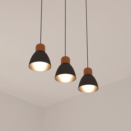Atmosphera - Lampadario a sospensione con filo DESY 1xE27/40W/230V pino