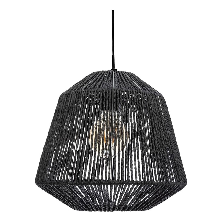 Atmosphera - Lampadario a sospensione con filo JILY 1xE27/40W/230V iuta nero