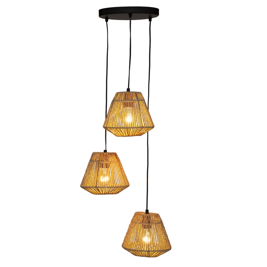 Atmosphera - Lampadario a sospensione con filo JILY 3xE27/40W/230V iuta
