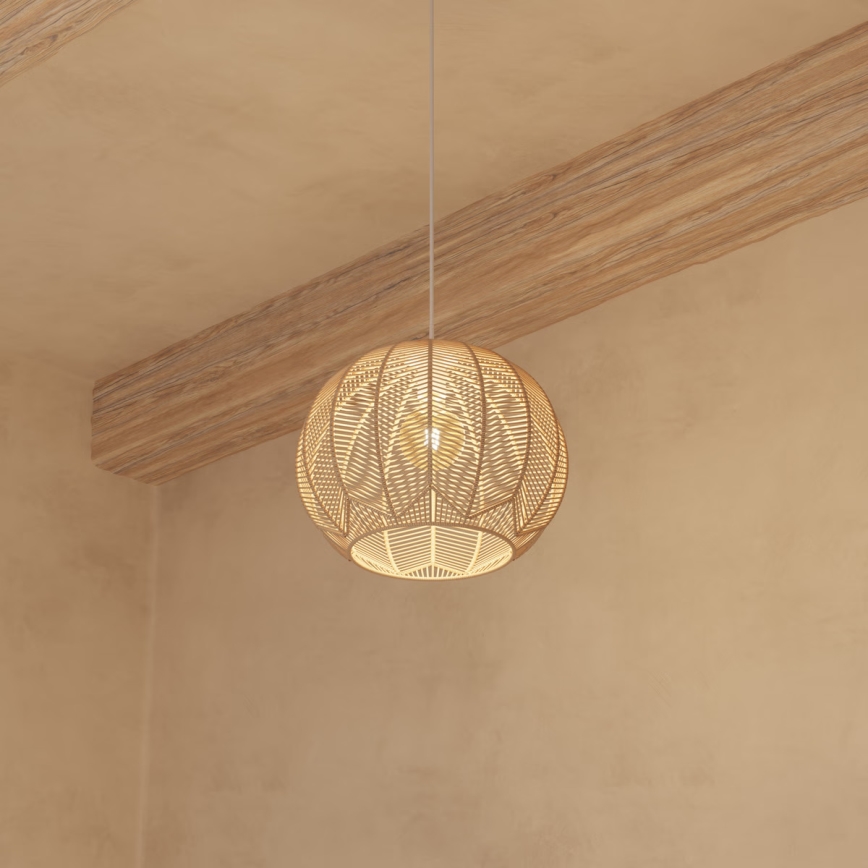 Atmosphera - Lampadario a sospensione con filo KITA 1xE27/40W/230V rattan