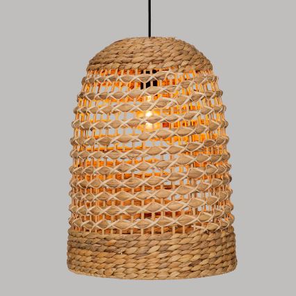 Atmosphera - Lampadario a sospensione con filo SAND 1xE27/40W/230V rattan/giacinto d'acqua