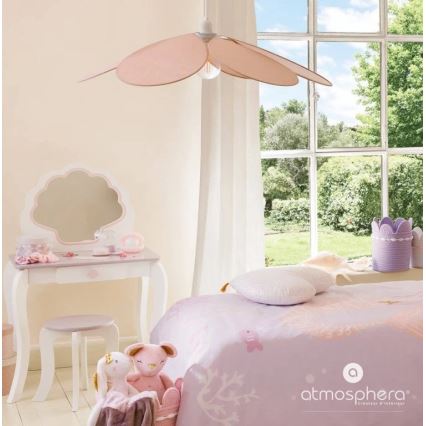 Atmosphera - Lampadario a sospensione per bambini PETAL 1xE27/40W/230V Ø 64 cm rosa