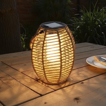 Atmosphera - Lanterna solare a LED GINA LED 1,2 V 800 mAh IP44 in iuta