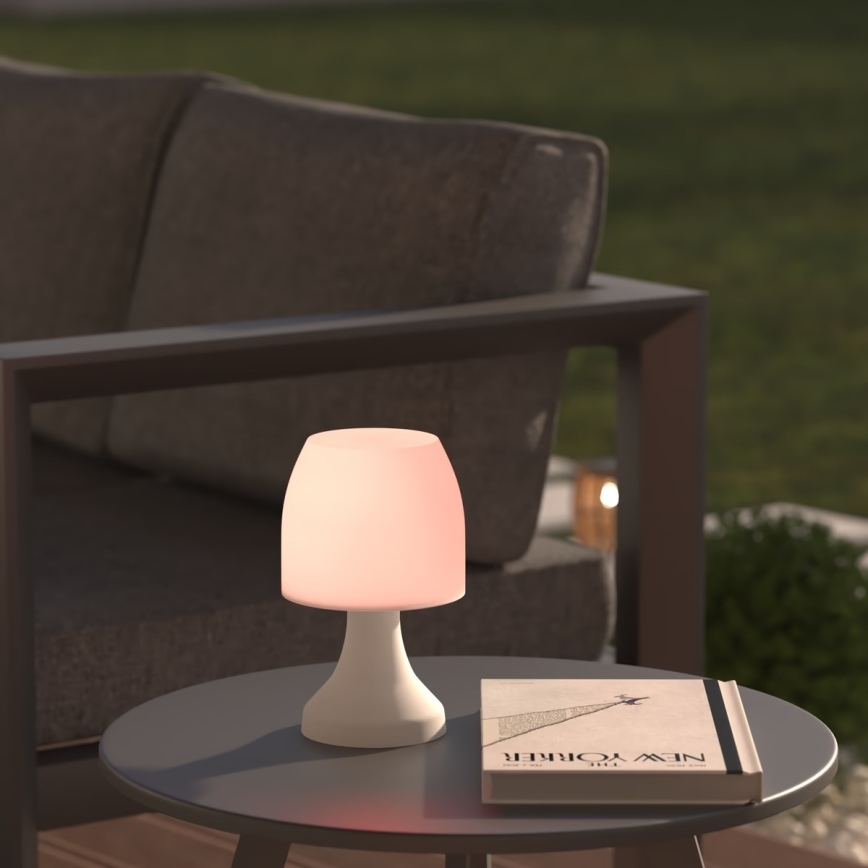 Atmosphera - LED RGB Lampada da tavolo da esterno DOKK LED/3xAAA 19,5 cm IP44