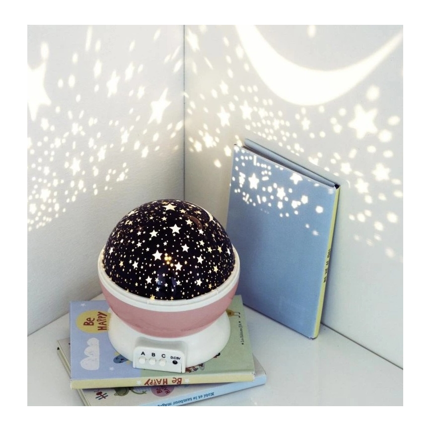 Atmosphera - Proiettore LED per bambini 3xAA rosa