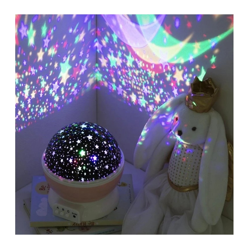 Atmosphera - Proiettore LED per bambini 3xAA rosa