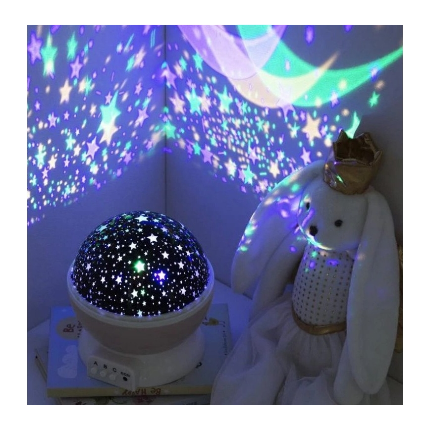 Atmosphera - Proiettore LED per bambini 3xAA rosa