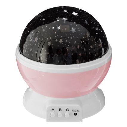 Atmosphera - Proiettore LED per bambini 3xAA rosa