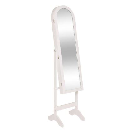 Atmosphera - Specchio a figura intera con portagioie LEXY 158x38 cm bianco