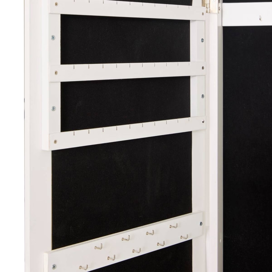 Atmosphera - Specchio a figura intera con portagioie LEXY 158x38 cm bianco