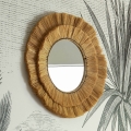 Atmosphera - Specchio da parete ALBA diametro 57 cm bastone di rafia
