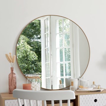 Atmosphera - Specchio da parete ALICE diametro 76 cm oro
