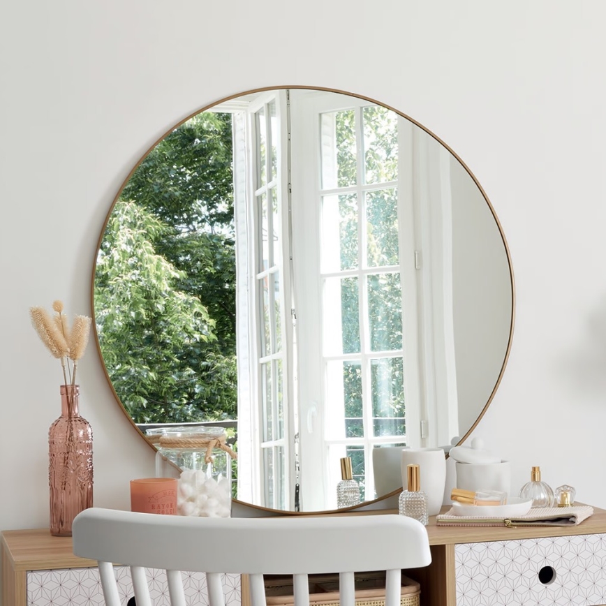 Atmosphera - Specchio da parete ALICE diametro 76 cm oro