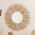 Atmosphera - Specchio da parete MANON diametro 88 cm abete