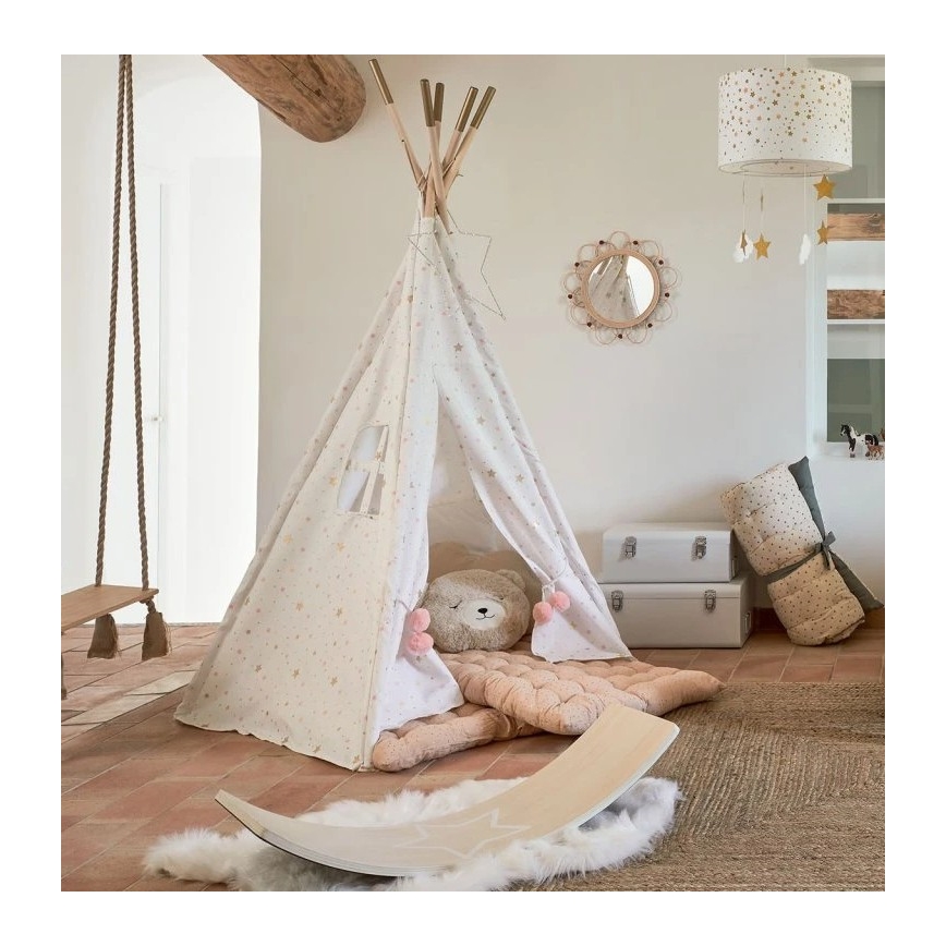 Atmosphera - Specchio da parete per bambini CAMPAIN Ø 38 cm in rattan