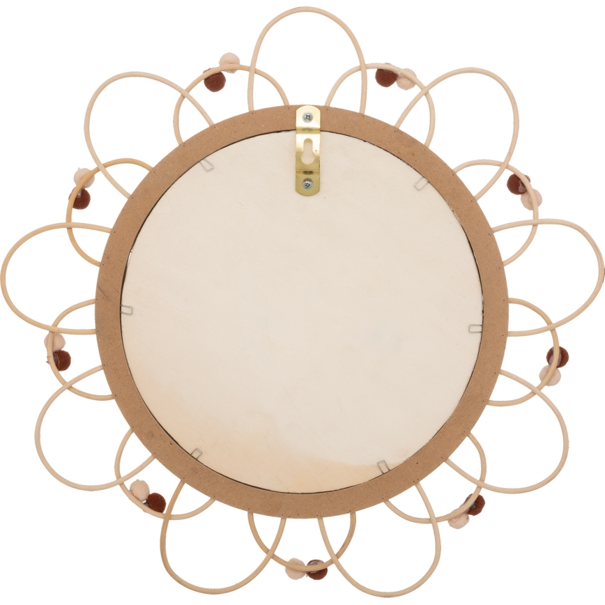 Atmosphera - Specchio da parete per bambini CAMPAIN Ø 38 cm in rattan