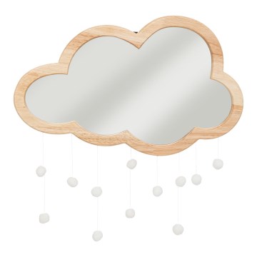 Atmosphera - Specchio da parete per bambini CLOUD 40x36 cm in legno di caucciù