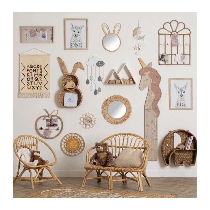 Atmosphera - Specchio da parete per bambini RABBIT 37x24 cm in bambù