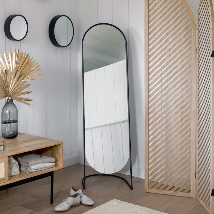 Atmosphera - Specchio da terra JEF 136x39,5 cm nero