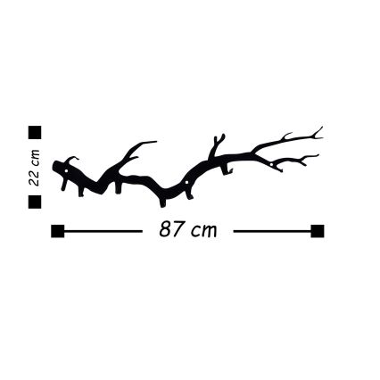 Attaccapanni da parete 87x22 cm a forma di ramo