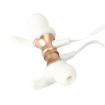 Auricolari Bluetooth con microfono e lettore MicroSD 80 mAh bianco/oro