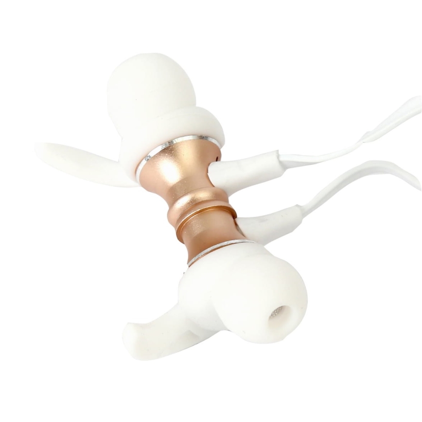 Auricolari Bluetooth con microfono e lettore MicroSD 80 mAh bianco/oro